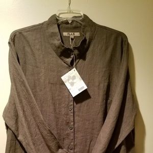FLAX linen tunic shirt--Duster- NWT